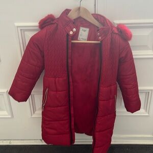 Mayoral girls red long jacket size 7